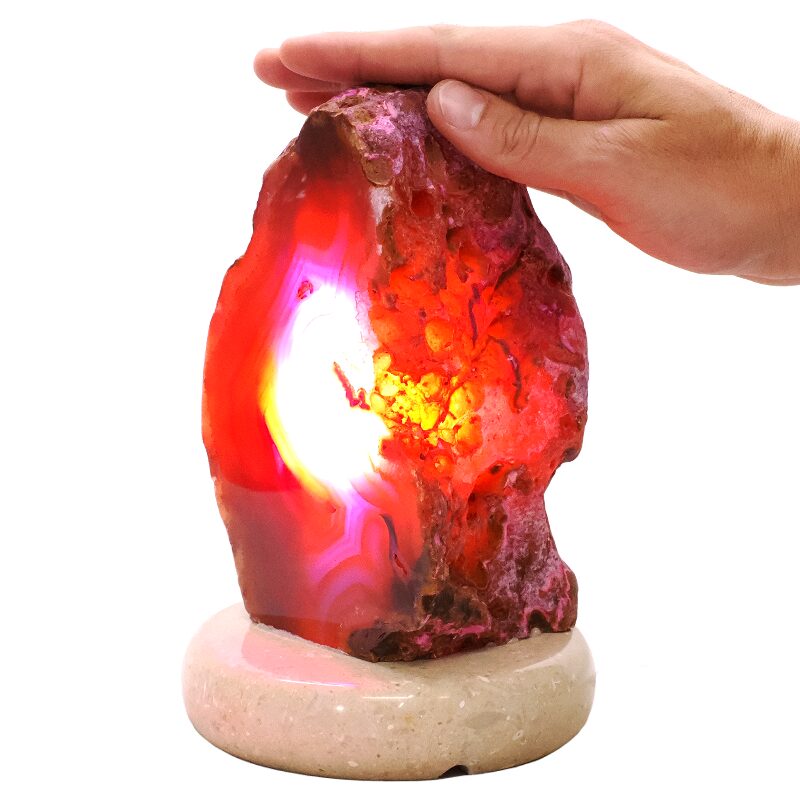 2.8kg Pink Agate Crystal Lamp with Marble Base - Purple LED - K1248 4 Pink Agate Crystal Lamp with Marble Base - Purple LED - K1248 | Crystal Factory