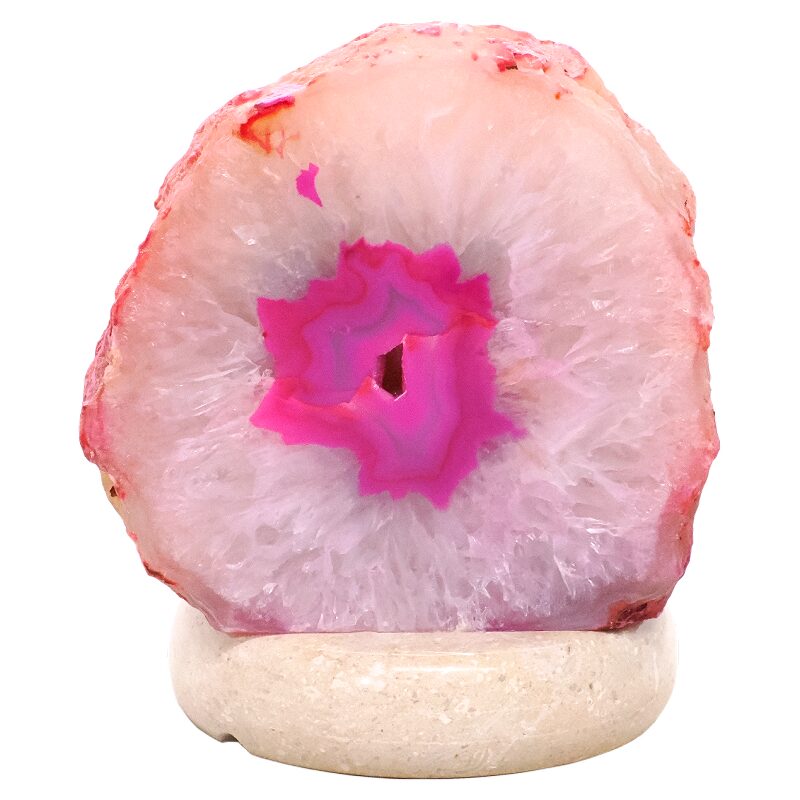 4kg Pink Agate Crystal Lamp with Marble Base - Purple LED - K1250 3 Pink Agate Crystal Lamp with Marble Base - Purple LED - K1250 | Crystal Factory
