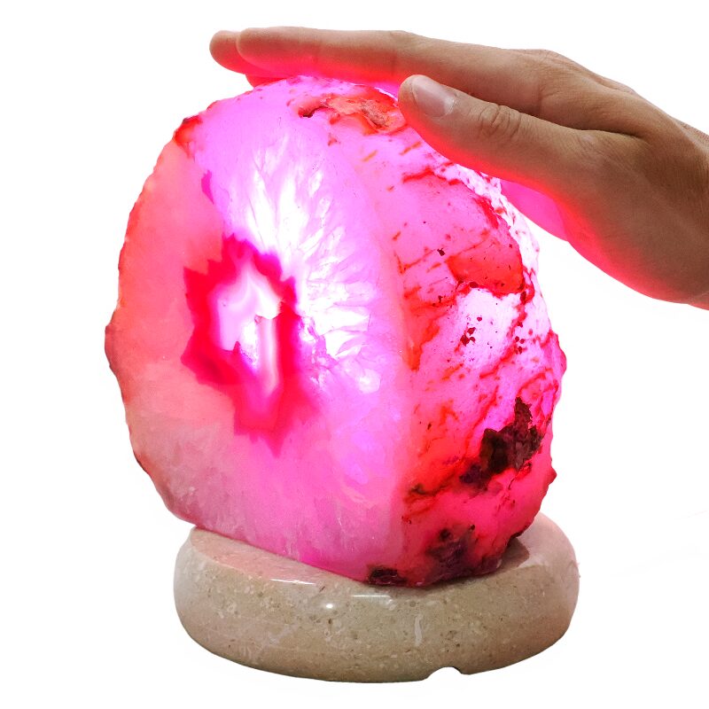 4kg Pink Agate Crystal Lamp with Marble Base - Purple LED - K1250 4 Pink Agate Crystal Lamp with Marble Base - Purple LED - K1250 | Crystal Factory