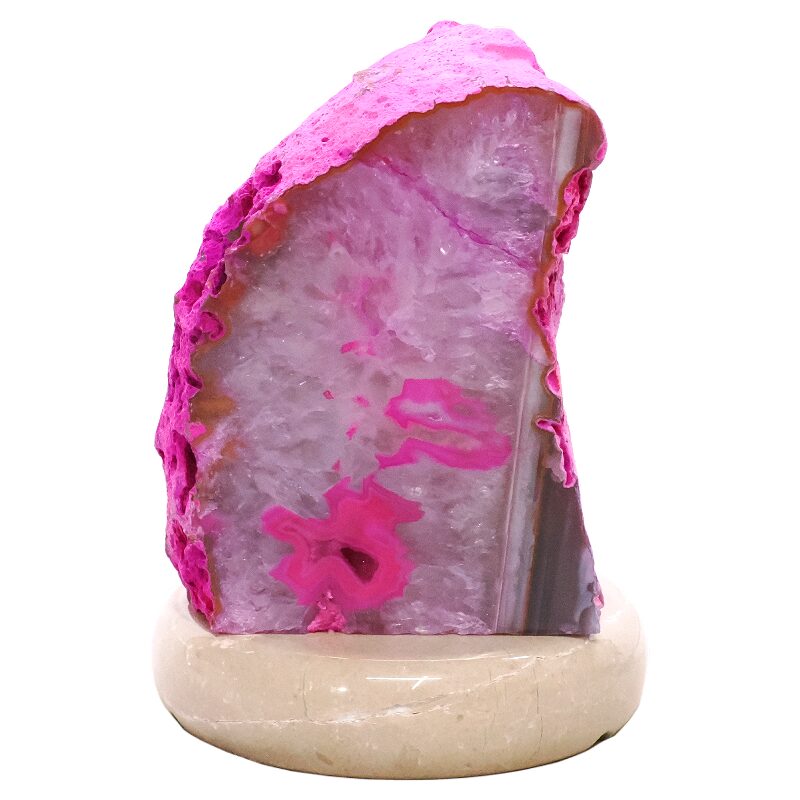 3kg Pink Agate Crystal Lamp with Marble Base - Purple LED - K1251 3 Pink Agate Crystal Lamp with Marble Base - Purple LED - K1251 | Crystal Factory