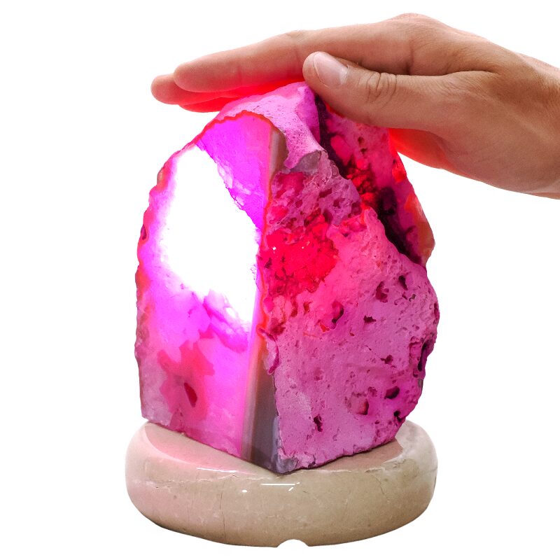 3kg Pink Agate Crystal Lamp with Marble Base - Purple LED - K1251 4 Pink Agate Crystal Lamp with Marble Base - Purple LED - K1251 | Crystal Factory