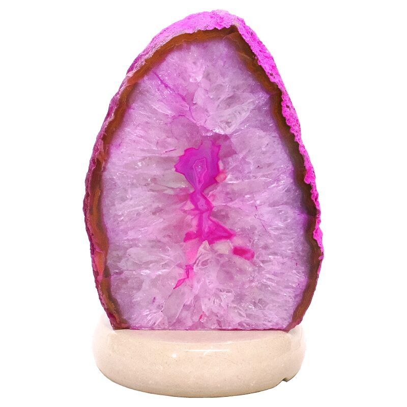 4.1kg Pink Agate Crystal Lamp with Marble Base - Purple LED - K1252 3 Pink Agate Crystal Lamp with Marble Base - Purple LED - K1252 | Crystal Factory