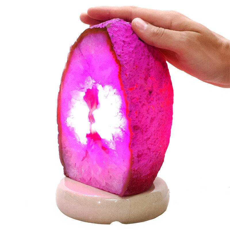 4.1kg Pink Agate Crystal Lamp with Marble Base - Purple LED - K1252 4 Pink Agate Crystal Lamp with Marble Base - Purple LED - K1252 | Crystal Factory