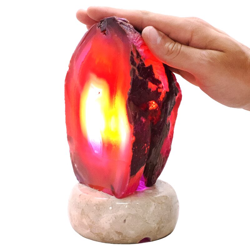 2kg Pink Agate Crystal Lamp with Marble Base - Purple LED - K1253 4 Pink Agate Crystal Lamp with Marble Base - Purple LED - K1253 | Crystal Factory