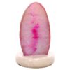 Pink Agate Crystal Lamp with Marble Base - Purple LED - K1255 | Crystal Factory