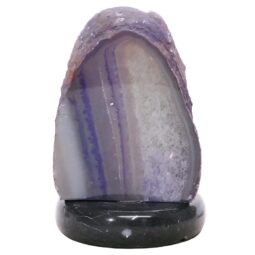 Purple Agate Crystal Lamp with Marble Base - Purple LED - K1256 | Crystal Factory