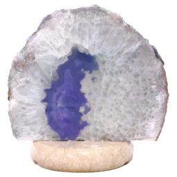 Purple Agate Crystal Lamp with Marble Base - Purple LED - K1257 | Crystal Factory