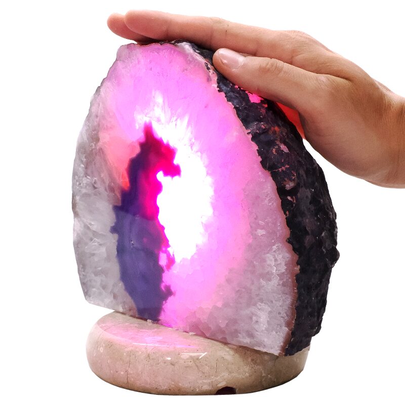 4.1kg Purple Agate Crystal Lamp with Marble Base - Purple LED - K1257 4 Purple Agate Crystal Lamp with Marble Base - Purple LED - K1257 | Crystal Factory