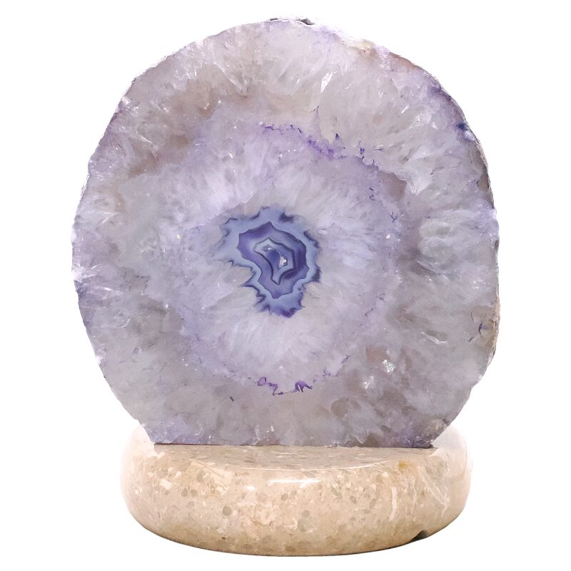 3.8kg Purple Agate Crystal Lamp with Marble Base - Purple LED - K1258 3 Purple Agate Crystal Lamp with Marble Base - Purple LED - K1258 | Crystal Factory