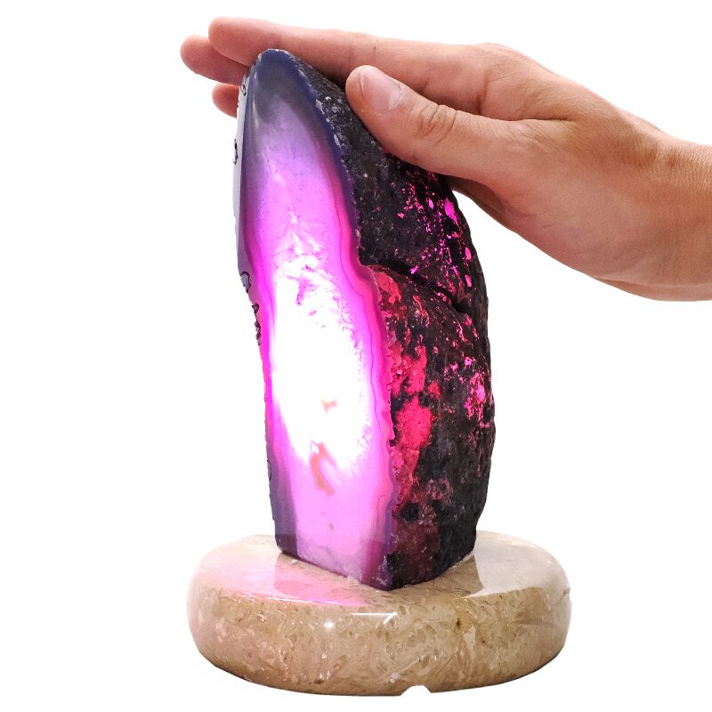 2.2kg Purple Agate Crystal Lamp with Marble Base - Purple LED - K1259 4 Purple Agate Crystal Lamp with Marble Base - Purple LED - K1259 | Crystal Factory