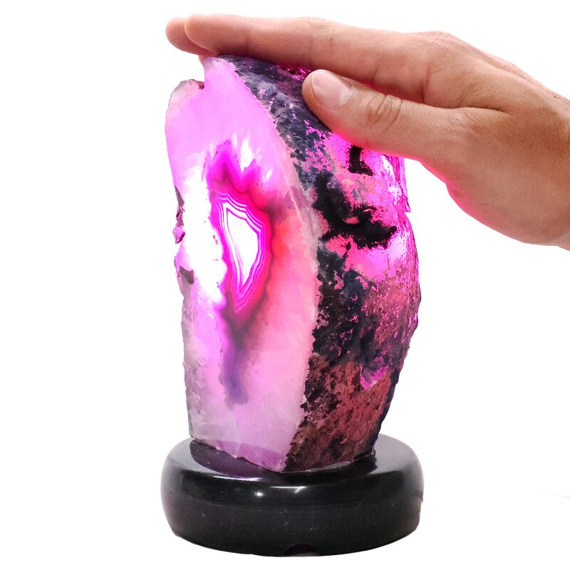 2kg Purple Agate Crystal Lamp with Marble Base - Purple LED - K1260 4 Purple Agate Crystal Lamp with Marble Base - Purple LED - K1260 | Crystal Factory