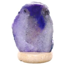Purple Agate Crystal Lamp with Marble Base - Purple LED - K1261 | Crystal Factory