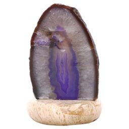 Purple Agate Crystal Lamp with Marble Base - Purple LED - K1262 | Crystal Factory
