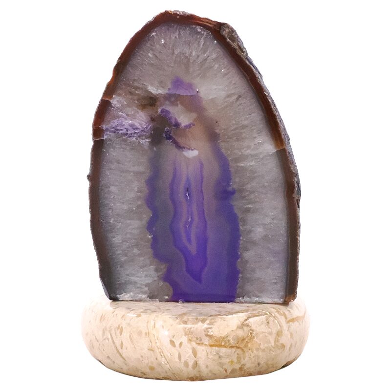 2.4kg Purple Agate Crystal Lamp with Marble Base - Purple LED - K1262 3 Purple Agate Crystal Lamp with Marble Base - Purple LED - K1262 | Crystal Factory