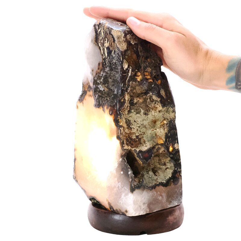 4.3kg Crystal Quartz River Agate Lamp - White LED Bulb K1264 4 Crystal Quartz River Agate Lamp - White LED Bulb K1264 | Crystal Factory