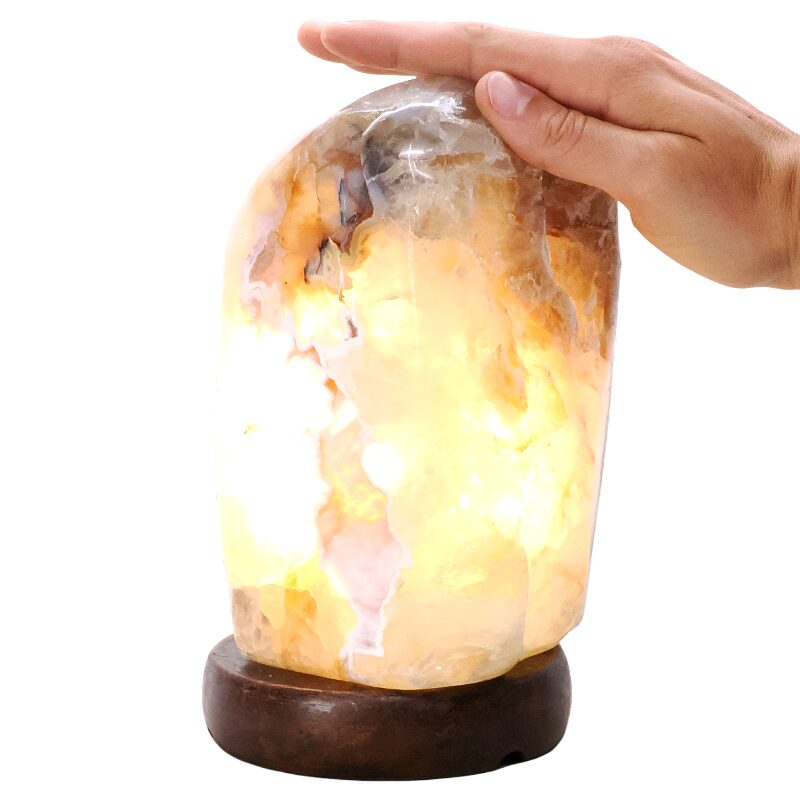 4.2kg Crystal Quartz River Agate Lamp - White LED Bulb K1266 4 Crystal Quartz River Agate Lamp - White LED Bulb K1266 | Crystal Factory
