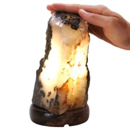 Crystal Quartz River Agate Lamp - White LED Bulb K1268 | Crystal Factory