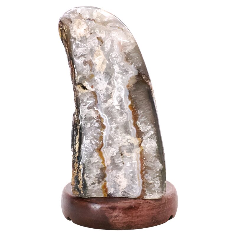 2.6kg Crystal Quartz River Agate Lamp - White LED Bulb K1270 3 Crystal Quartz River Agate Lamp - White LED Bulb K1270 | Crystal Factory