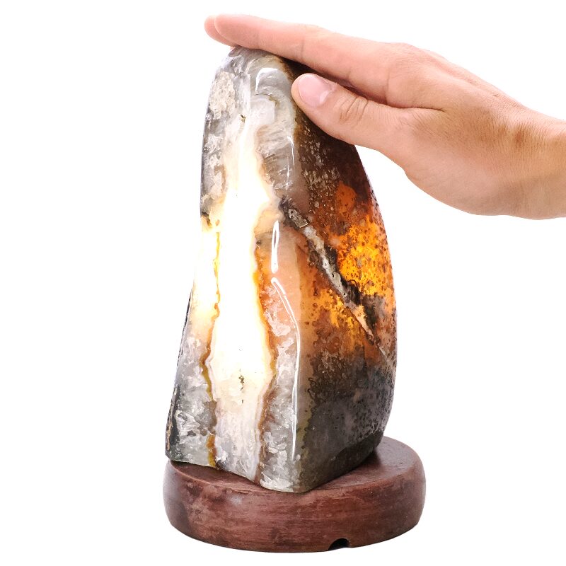 2.6kg Crystal Quartz River Agate Lamp - White LED Bulb K1270 4 Crystal Quartz River Agate Lamp - White LED Bulb K1270 | Crystal Factory