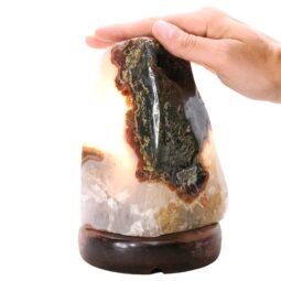 Crystal Quartz River Agate Lamp - White LED Bulb K1273 | Crystal Factory