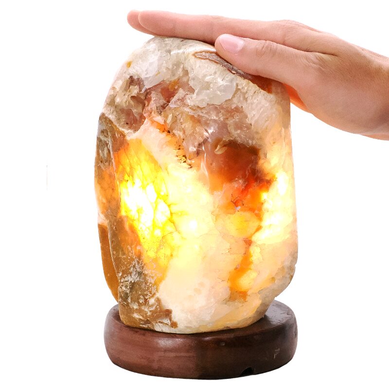4.3kg Crystal Quartz River Agate Lamp - White LED Bulb K1278 4 Crystal Quartz River Agate Lamp - White LED Bulb K1278 | Crystal Factory