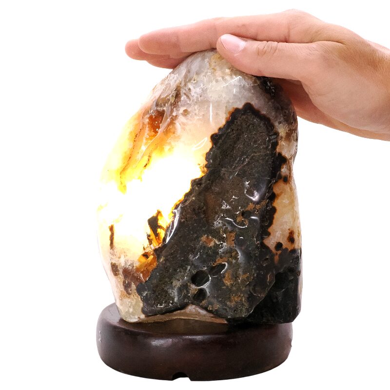3kg Crystal Quartz River Agate Lamp - White LED Bulb K1289 4 Crystal Quartz River Agate Lamp - White LED Bulb K1289 | Crystal Factory