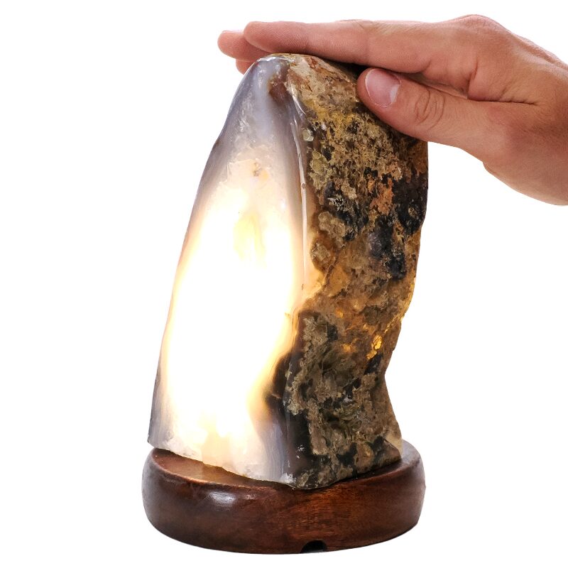 2.5kg Crystal Quartz River Agate Lamp - White LED Bulb K1297 4 Crystal Quartz River Agate Lamp - White LED Bulb K1297 | Crystal Factory