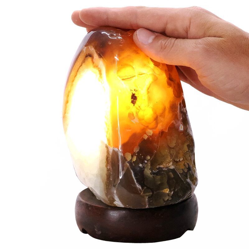 1.9kg Crystal Quartz River Agate Lamp - White LED Bulb K1300 4 Crystal Quartz River Agate Lamp - White LED Bulb K1300 | Crystal Factory