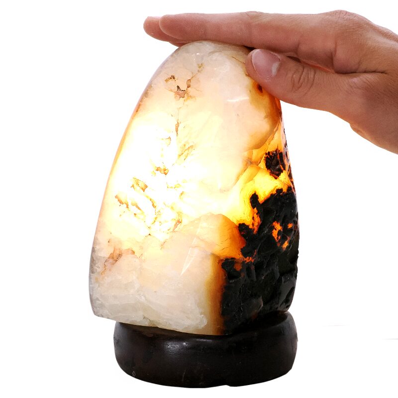 2.2kg Crystal Quartz River Agate Lamp - White LED Bulb K1301 4 Crystal Quartz River Agate Lamp - White LED Bulb K1301 | Crystal Factory