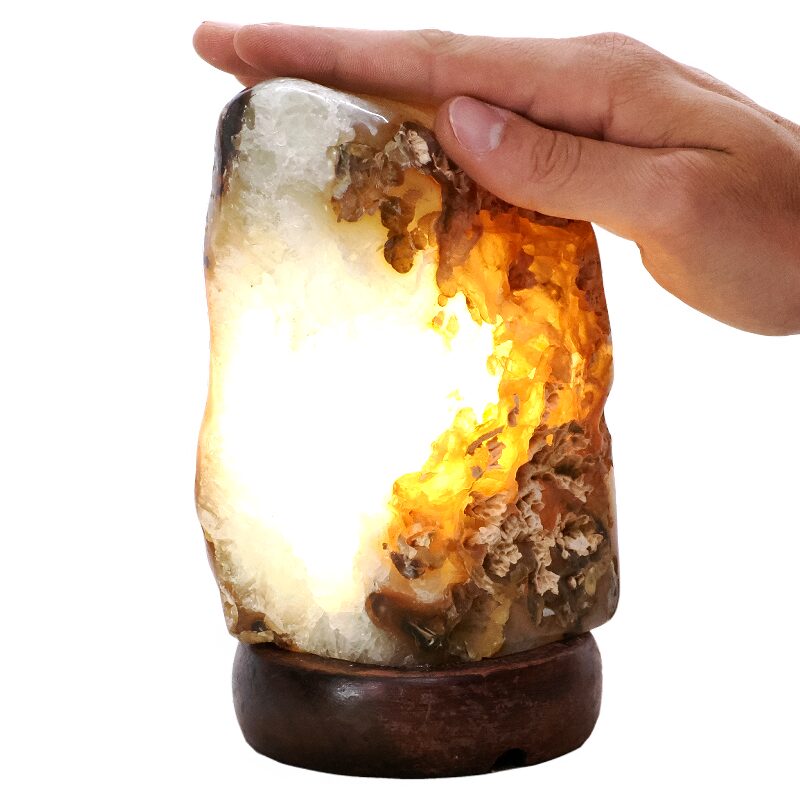 2kg Crystal Quartz River Agate Lamp - White LED Bulb K1303 4 Crystal Quartz River Agate Lamp - White LED Bulb K1303 | Crystal Factory