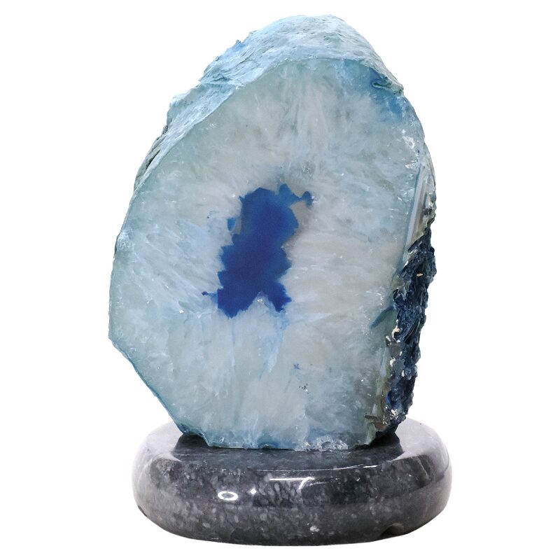 2.8kg Blue Agate Crystal Lamp with Marble Base - Blue LED - K1305 3 Blue Agate Crystal Lamp with Marble Base - Blue LED - K1305 | Crystal Factory