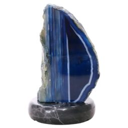 Blue Agate Crystal Lamp with Marble Base - Blue LED - K1306 | Crystal Factory