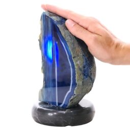3kg Blue Agate Crystal Lamp with Marble Base - Blue LED - K1306 5 Blue Agate Crystal Lamp with Marble Base - Blue LED - K1306 | Crystal Factory