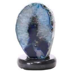 Blue Agate Crystal Lamp with Marble Base - Blue LED - K1307 | Crystal Factory