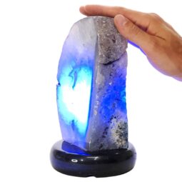 2.9kg Blue Agate Crystal Lamp with Marble Base - Blue LED - K1308 5 Blue Agate Crystal Lamp with Marble Base - Blue LED - K1308 | Crystal Factory