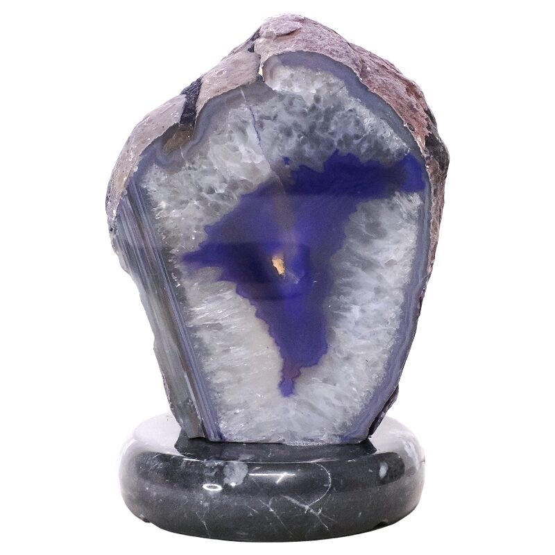 3.8kg Purple Agate Crystal Lamp with Marble Base - Puple LED - K1311 3 Purple Agate Crystal Lamp with Marble Base - Puple LED - K1311 | Crystal Factory