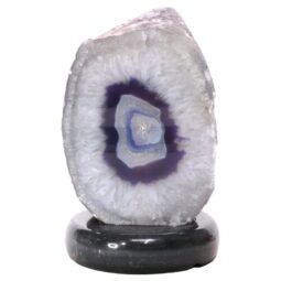 Purple Agate Crystal Lamp with Marble Base - Puple LED - K1312 | Crystal Factory