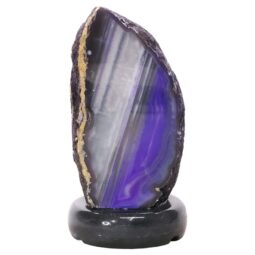 Purple Agate Crystal Lamp with Marble Base - Puple LED - K1313 | Crystal Factory