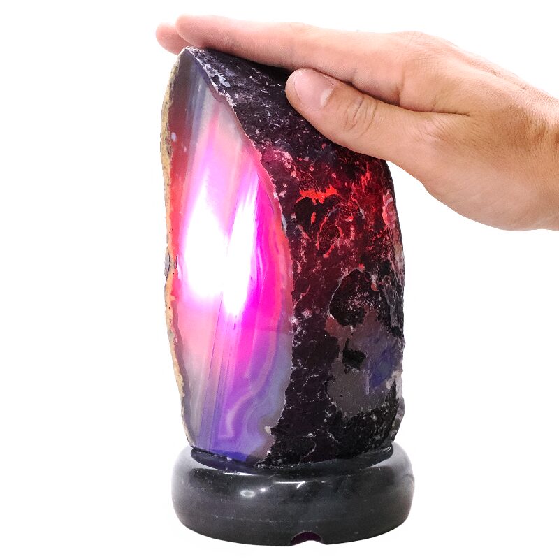 2kg Purple Agate Crystal Lamp with Marble Base - Puple LED - K1313 4 Purple Agate Crystal Lamp with Marble Base - Puple LED - K1313 | Crystal Factory