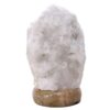 Clear Quartz Druze Lamp on Marble Base – White LED Bulb L530 | Crystal Factory