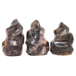 Madagascar Black Moonstone Crystal Flame Set 3 Pieces X432 | Crystal Factory