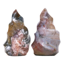 Madagascar Ocean Jasper Crystal Flame Set 2 Pieces X435 | Crystal Factory