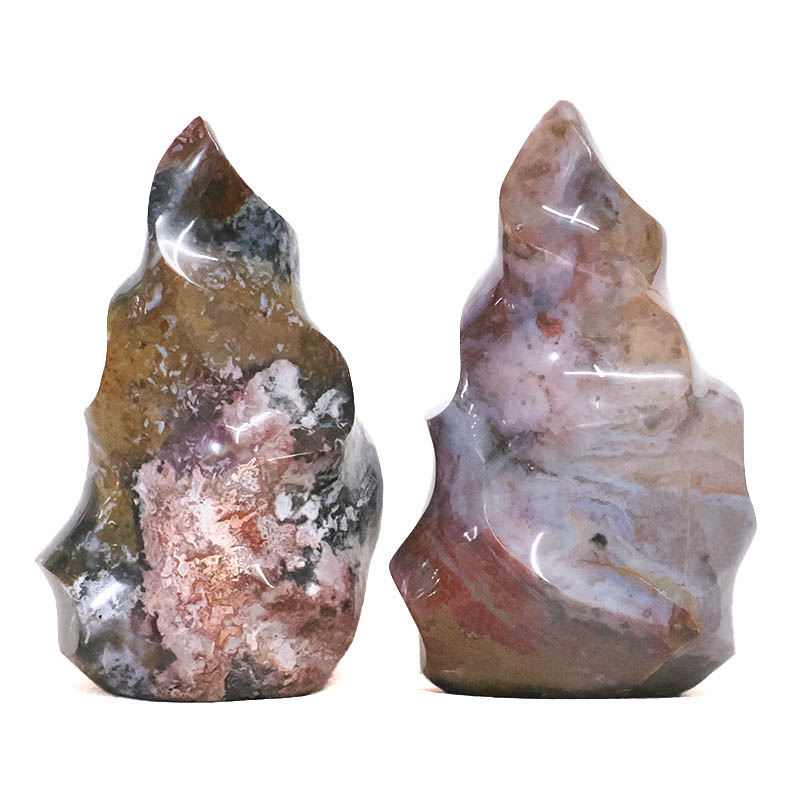 1.91kg Madagascar Ocean Jasper Crystal Flames Set 2 Pieces X435 3 Madagascar Ocean Jasper Crystal Flame Set 2 Pieces X435 | Crystal Factory