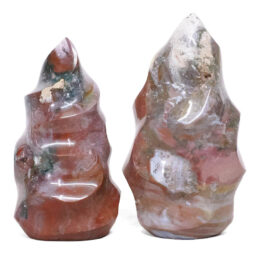 Madagascar Ocean Jasper Crystal Flame Set 2 Pieces X436 | Crystal Factory