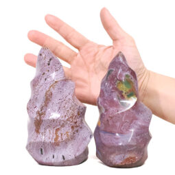 1.49kg Madagascar Ocean Jasper Crystal Flames Set 2 Pieces X437 5 Madagascar Ocean Jasper Crystal Flame Set 2 Pieces X437 | Crystal Factory
