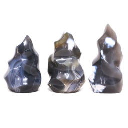 Madagascar Orca Agate Crystal Flame Set 3 Pieces X433 | Crystal Factory
