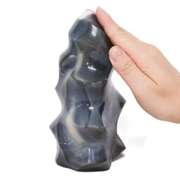 Madagascar Orca Agate Crystal Flame T3198 | Crystal Factory