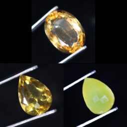 Mixed Citrine Faceted Crystal Stones Parcel 3 pieces B828 | Crystal Factory
