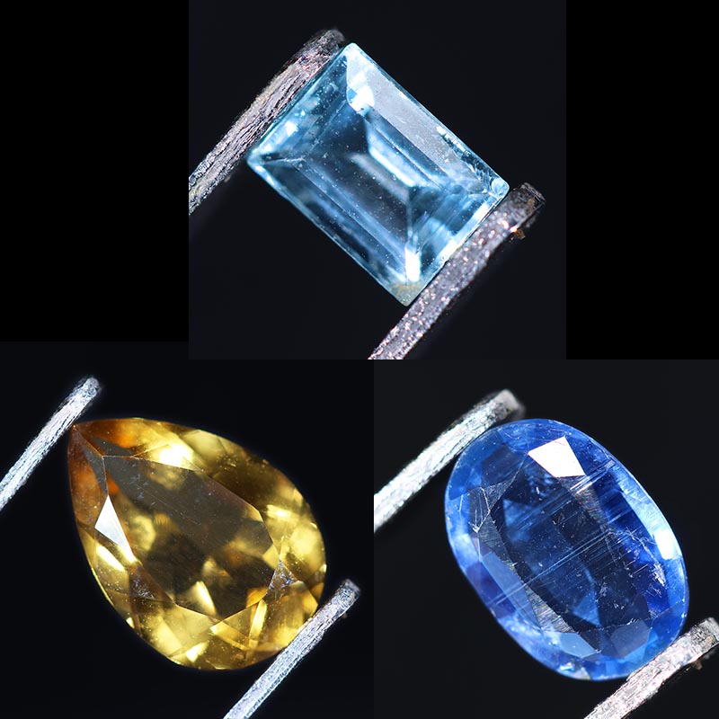Mixed Faceted Crystal Gemstones Parcel 3 pieces B830 3 Mixed Faceted Crystal Gemstones Parcel 3 pieces B830 | Crystal Factory