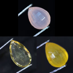 Mixed Quartz and Citrine Faceted Crystal Stones Parcel 3 pieces B829 | Crystal Factory